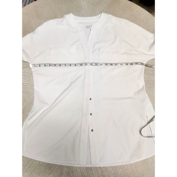 Jofit Women's  golf Mandarin Collar Shirt Long Sleeve White Size Large EUC - Picture 4 of 7